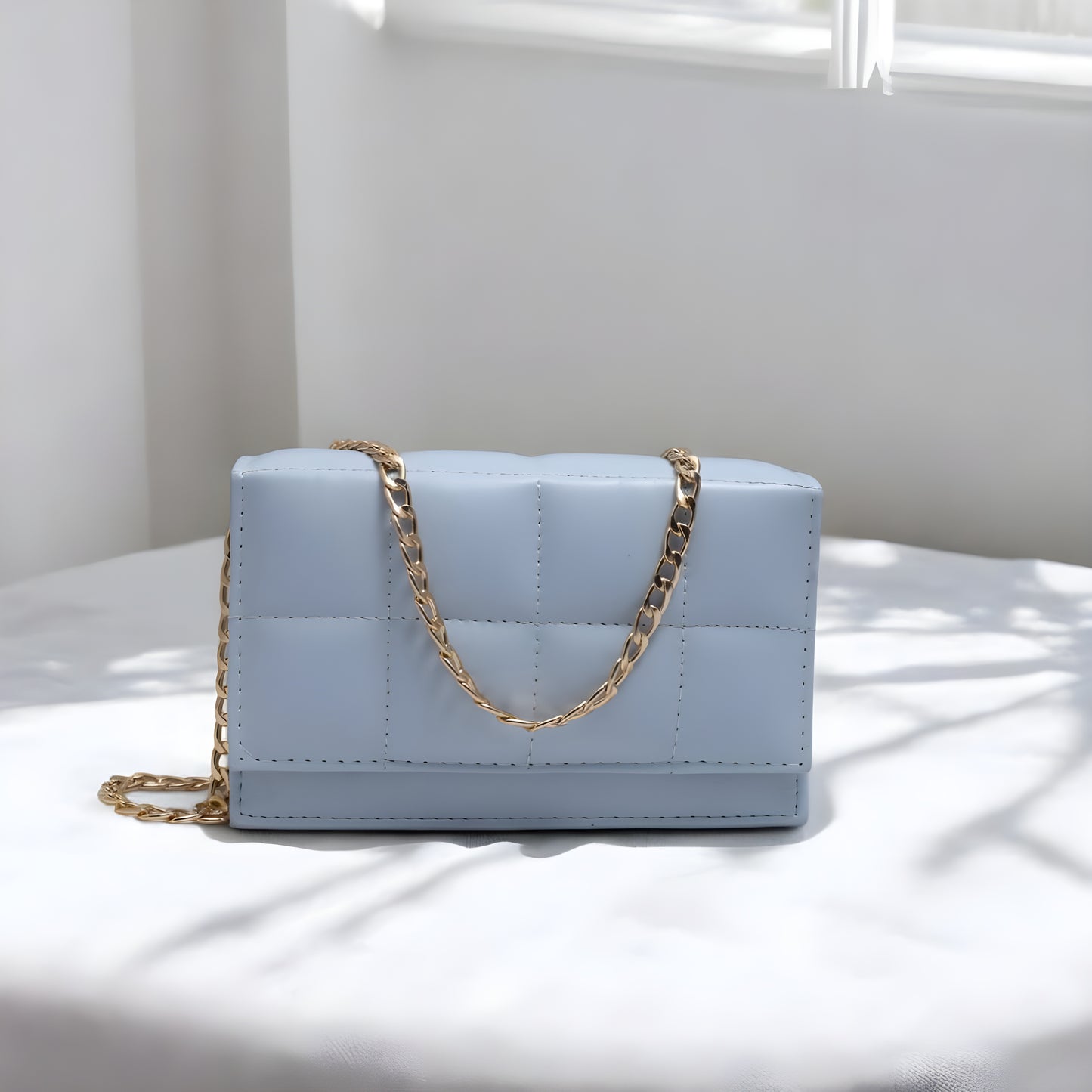 Light Blue Chain Shoulder Bag | The AK Collection