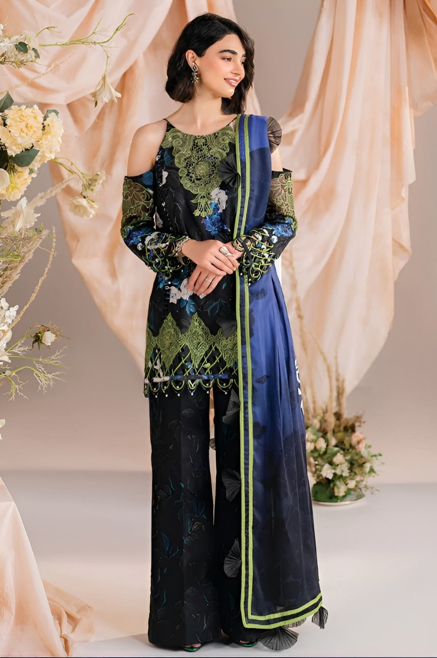 Meraki By Asifa Nabeel Unstitched 3 Piece Winter Vol-01 Collection'2024-MW-02-Midnight