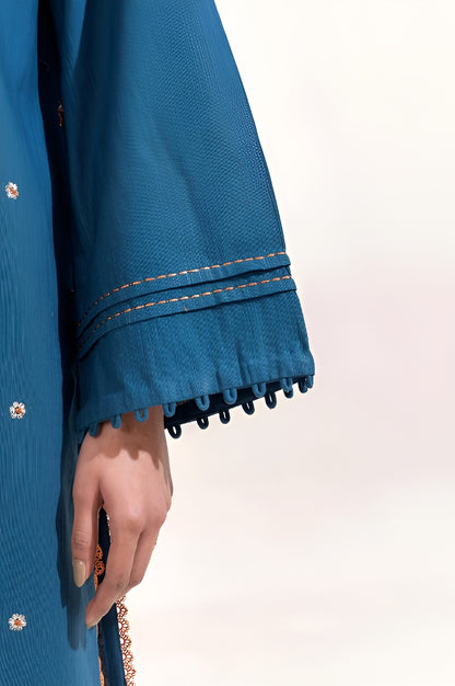 2 PIECE EMBROIDERED KHADDAR SUIT-BLUE BLOOM (UNSTITCHED)