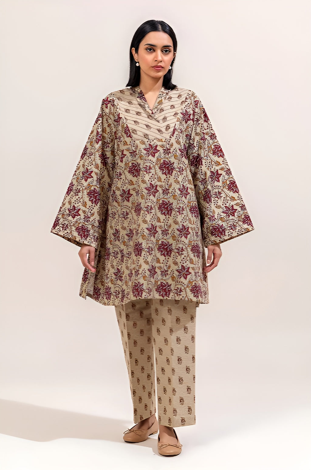 2 PIECE PRINTED KHADDAR SUIT-FLORAL CHARM (UNSTITCHED)