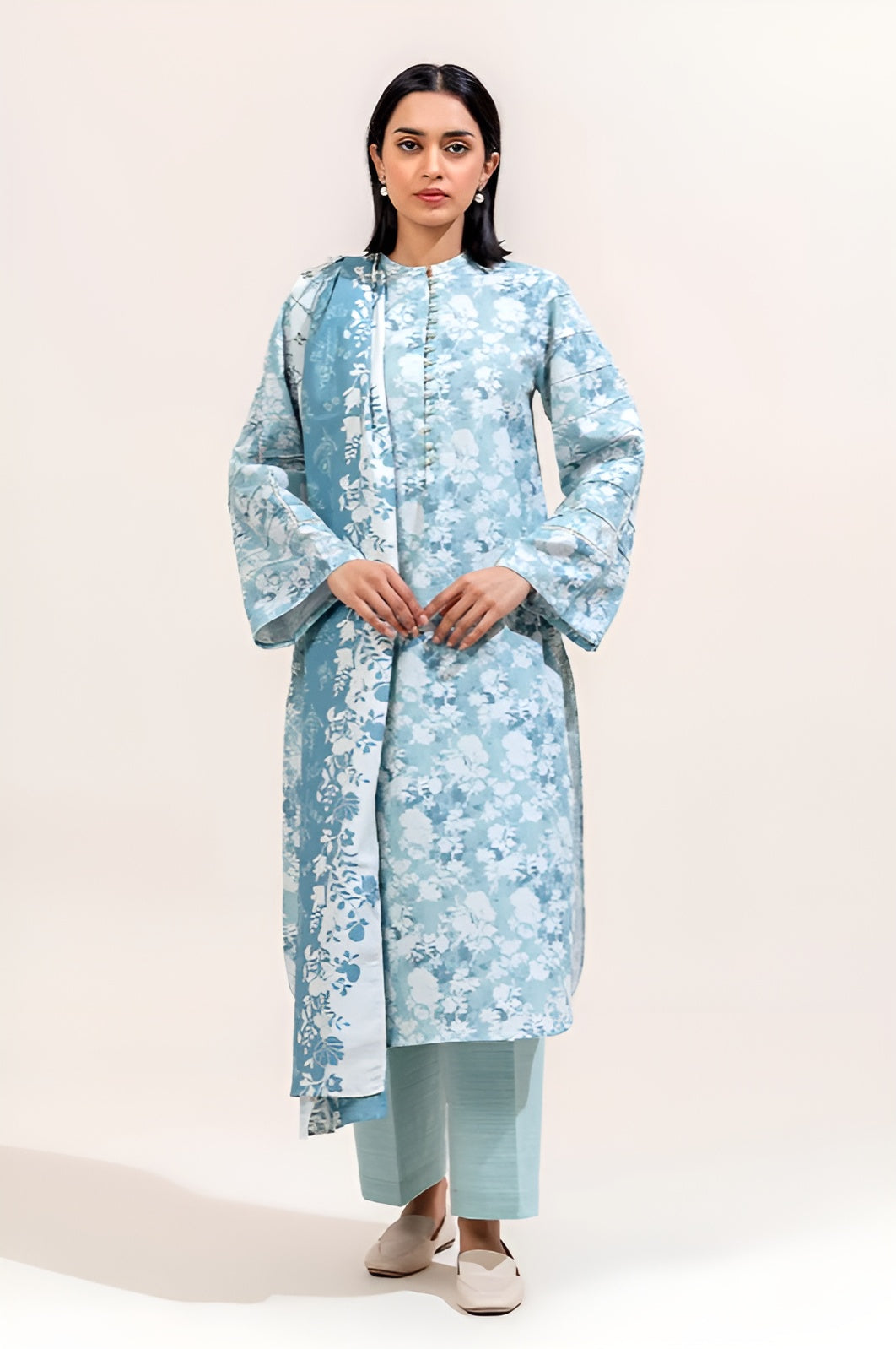 3 PIECE PRINTED KHADDAR SUIT-SAPPHIRE BLOOM (UNSTITCHED)