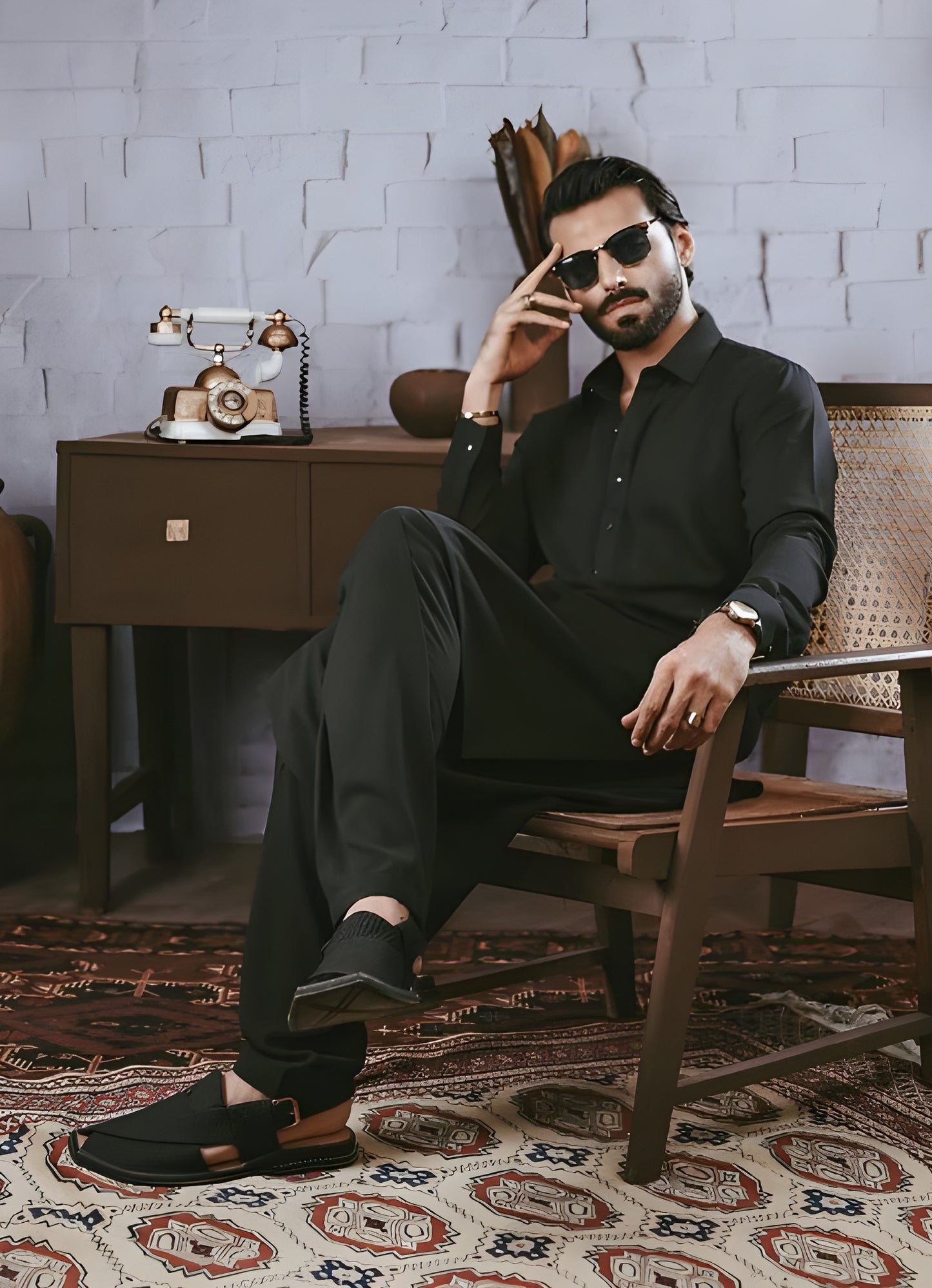 Elegant Black Wash & Wear – Premium Unstitched Suit for Men | The AK Collection