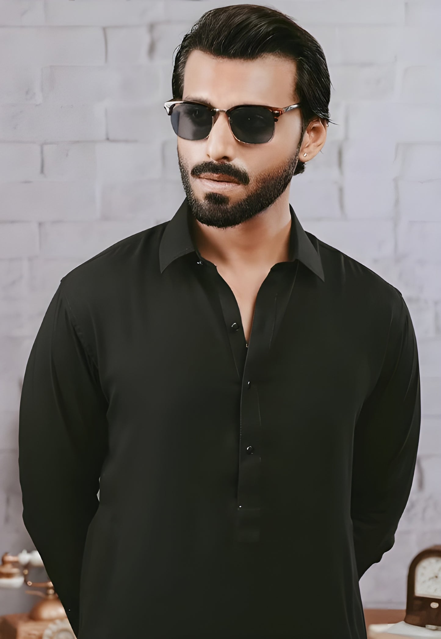 Elegant Black Wash & Wear – Premium Unstitched Suit for Men | The AK Collection