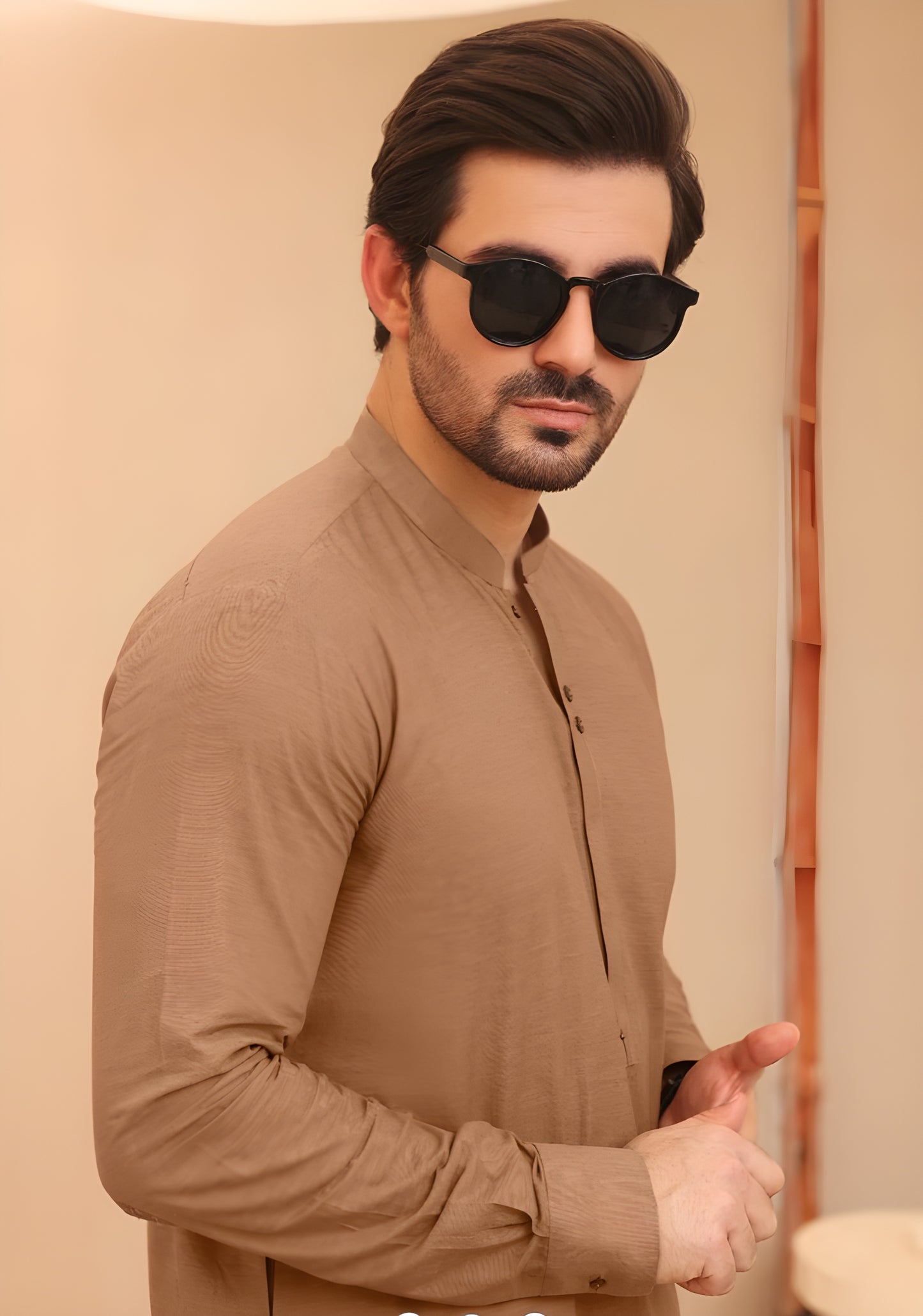 Brown Cotton Unstitched Suit | The AK Collection