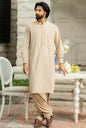Beige Wash & Wear Unstitched Suit | The AK Collection