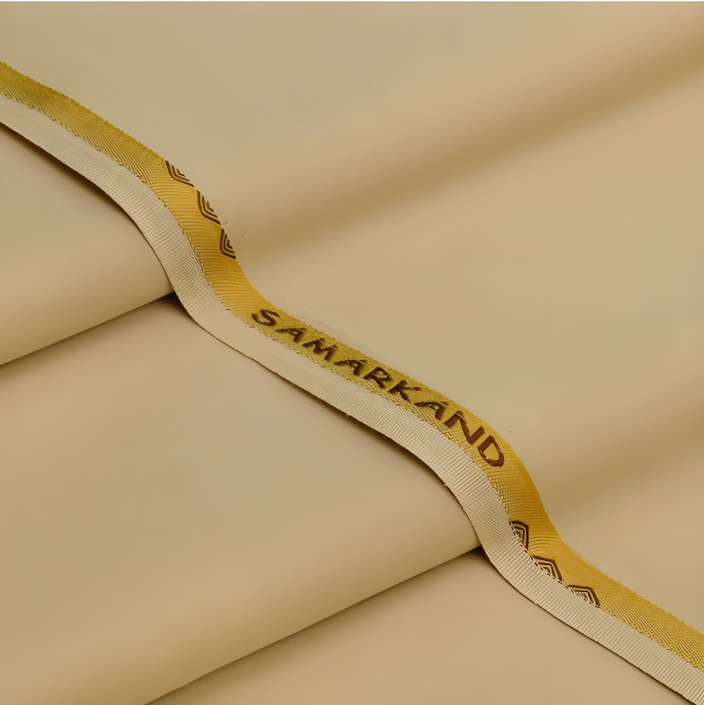 Beige Wash & Wear Unstitched Suit | The AK Collection