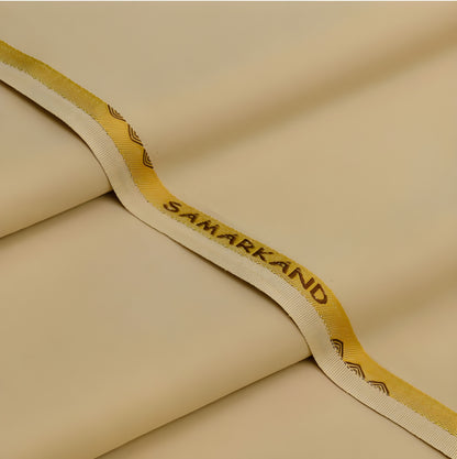 Beige Wash & Wear Unstitched Suit | The AK Collection