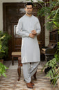 Light Grey Wash & Wear Unstitched Suit | The AK Collection