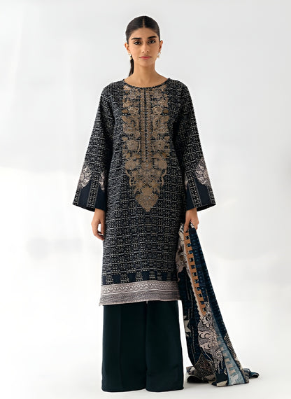 Beechtree Khaddar Embroidered 3-Piece – Design 01 (Unstitched)