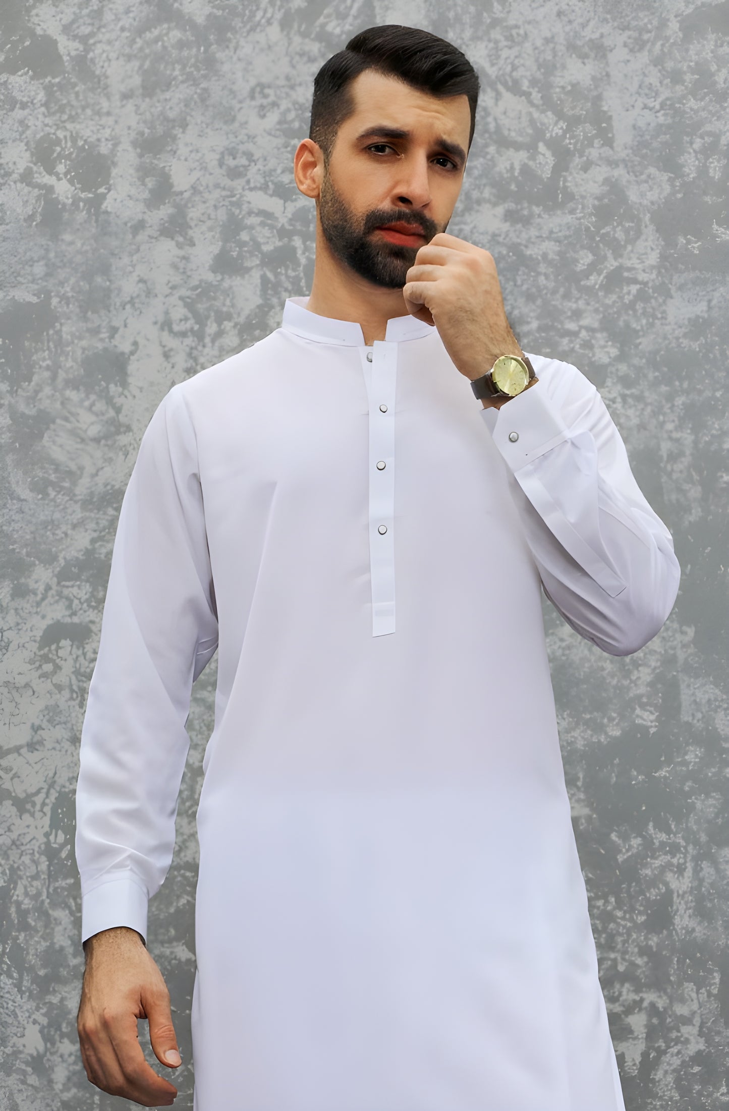Classic White Wash & Wear – Premium Unstitched Suit for Men | The AK Collection