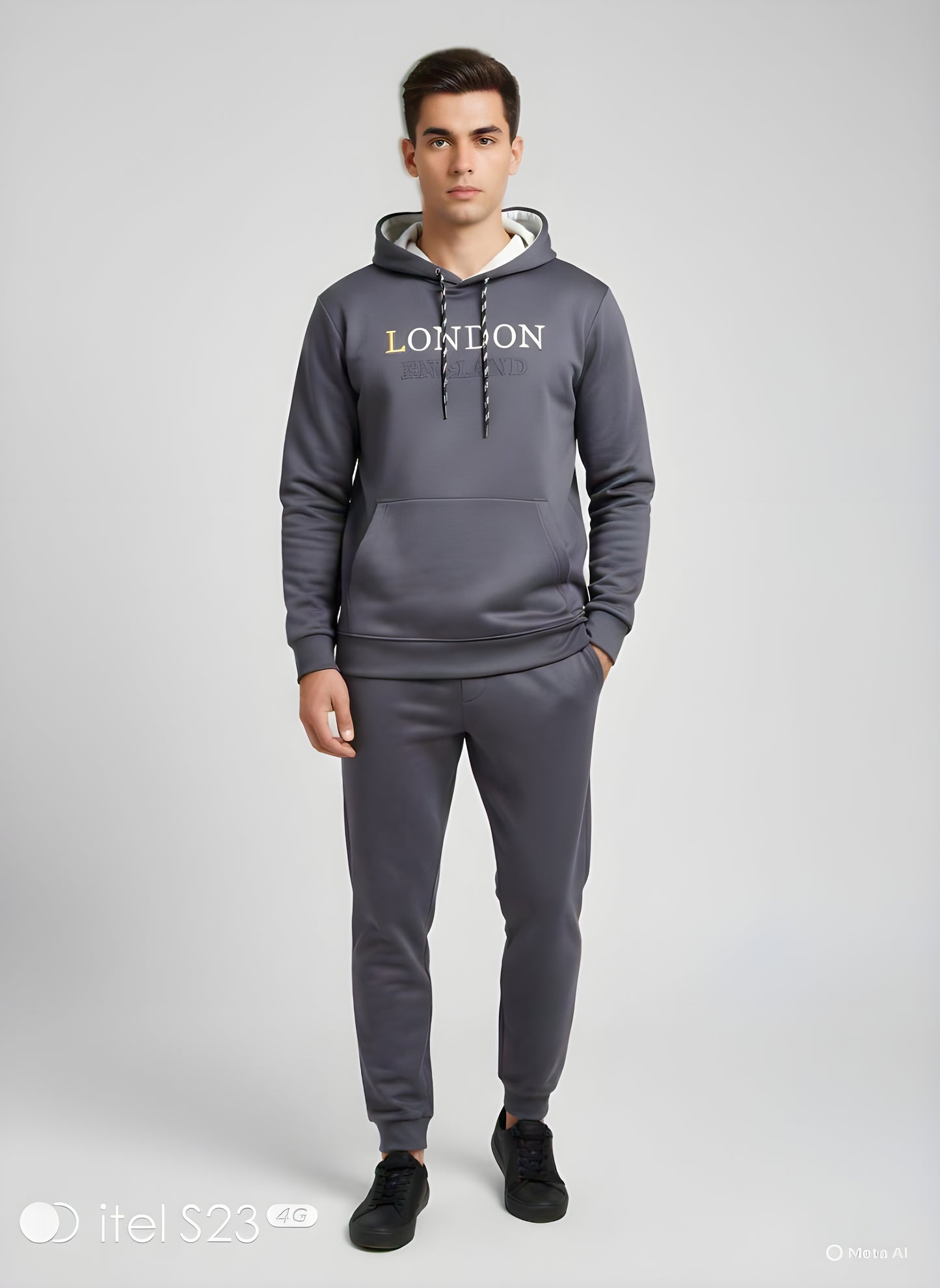Charcoal Grey London England Tracksuit (Hoodie & Jogger Set)| The AK Collection