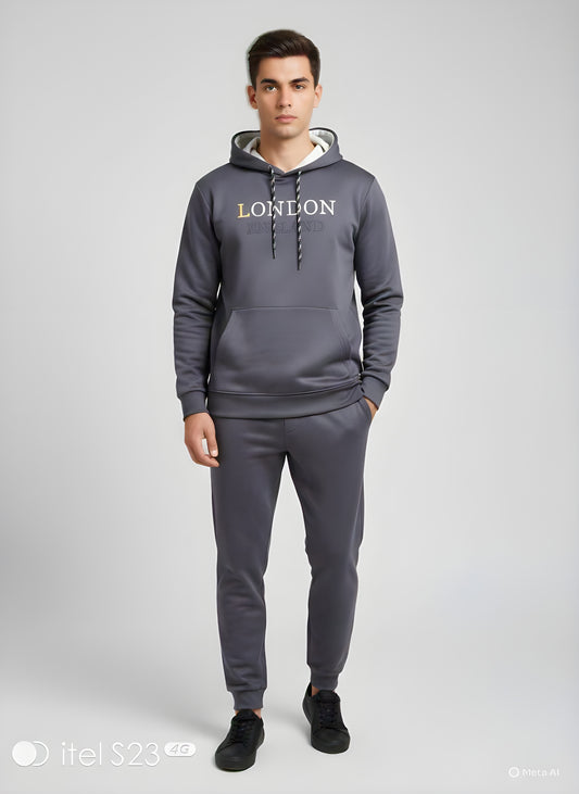 Charcoal Grey London England Tracksuit (Hoodie & Jogger Set)| The AK Collection