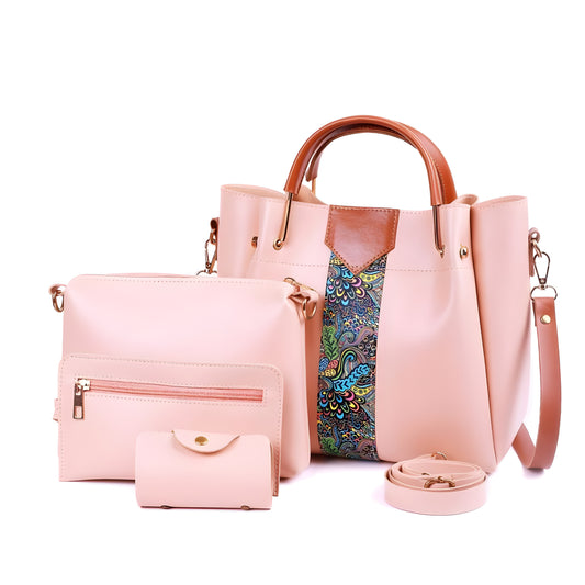Pink 3-Piece Designer Handbag Set | The AK Collection
