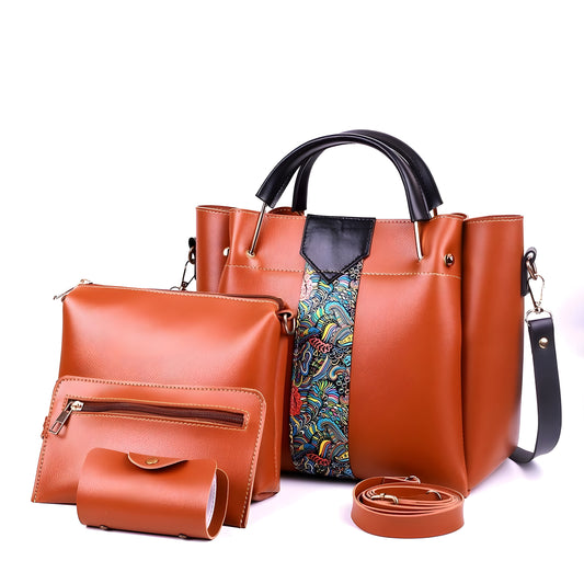 Orange 3-Piece Designer Handbag Set | The AK Collection