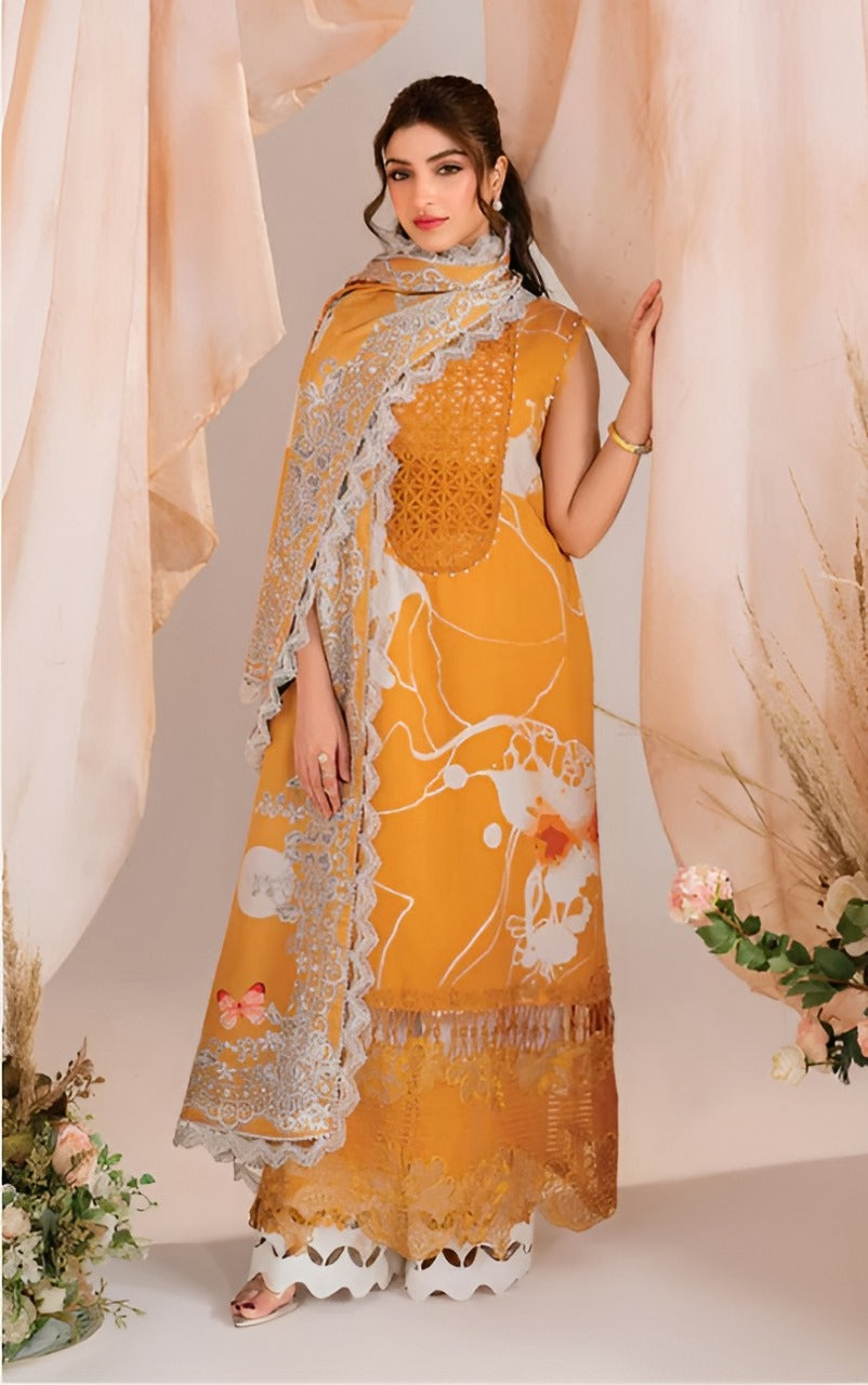 Asifa and Nabeel - Mango floral viscose Shirt, Trouser and dupatta