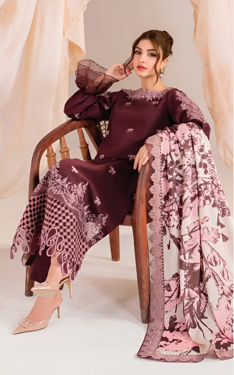 Asifa and Nabeel - Elysian floral viscose Shirt, Trouser and Dupatta
