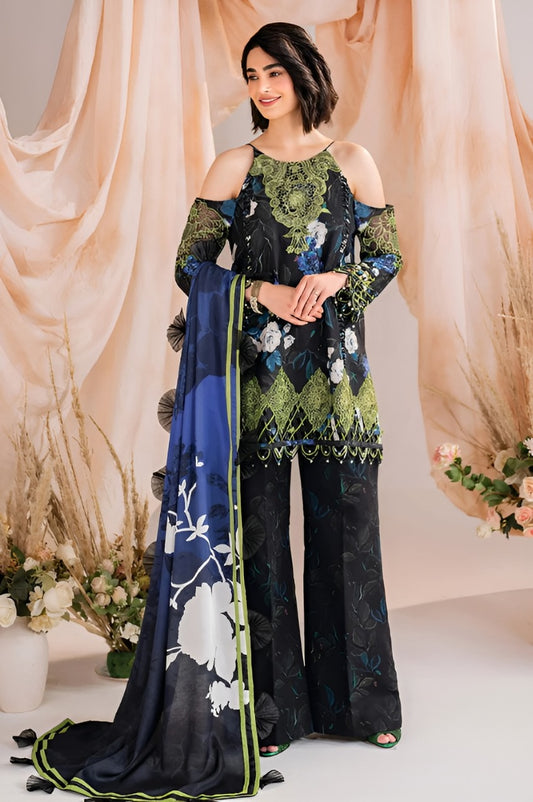 Meraki By Asifa Nabeel Unstitched 3 Piece Winter Vol-01 Collection'2024-MW-02-Midnight